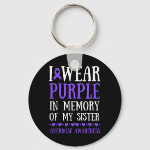 Porte-clés Je porte du violet en mémoire de la sensibilisatio