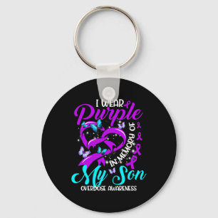 Porte-clés Je Porte Du Violet En Mémoire De Mon Fils Surdose