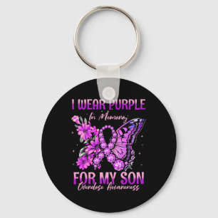 Porte-clés Je Porte Du Violet En Mémoire Pour Mon Fils Surdos