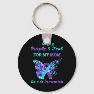 Porte-clés Je Porte Du Violet Et Turquoise Pour Ma Mère Suici
