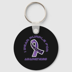 Porte-clés Je porte du violet pour la sensibilisation à l'épi