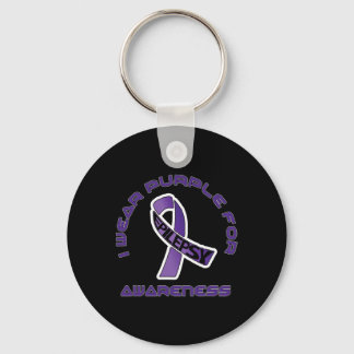 Porte-clés Je porte du violet pour la sensibilisation à l'épi