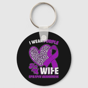 Porte-clés Je Porte Du Violet Pour Ma Femme Epilepsie Sensibi