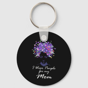 Porte-clés Je Porte Du Violet Pour Ma Mère Soutien Familial H