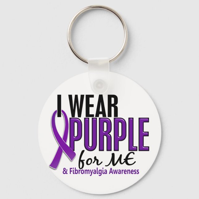 Porte-clés Je Porte Du Violet Pour Moi 10 Fibromyalgie (Recto)