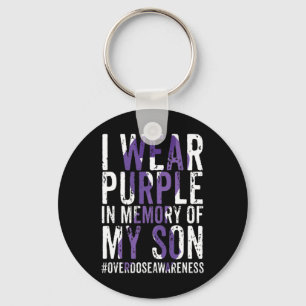 Porte-clés Je Porte Du Violet Pour Mon Fils, Le Ruban De Sens