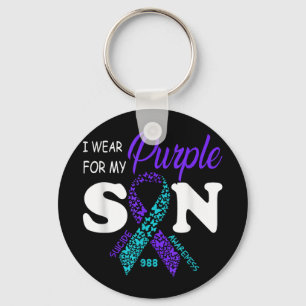 Porte-clés Je porte du violet pour mon fils Prévention du sui