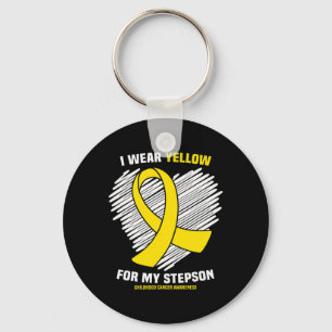 Porte-clés Je Porte Jaune Pour Mon Fils De Cancer Infantile A
