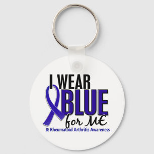 Porte-clés Je porte le bleu je RA de rhumatisme articulaire