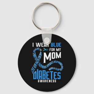 Porte-clés Je porte le bleu pour ma mère Sensibilisation au d