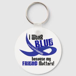 Porte-clés Je porte le bleu pour mon CANCER DU COLON de l'ami