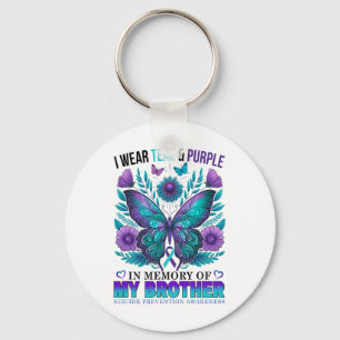 Porte-clés Je Porte Le Purple Turquoise En Mémoire De Mon Sui
