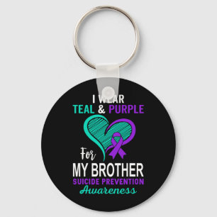 Porte-clés Je Porte Le Purple Turquoise En Mémoire De Mon Sui