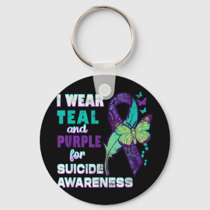 Porte-clés Je Porte Le Purple Turquoise Pour La Sensibilisati