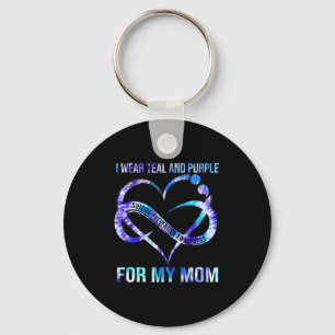 Porte-clés Je Porte Le Purple Turquoise Pour Maman Prévention