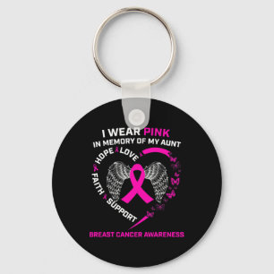 Porte-clés Je Porte Le Rose En Mémoire De Ma Tante Cancer Du