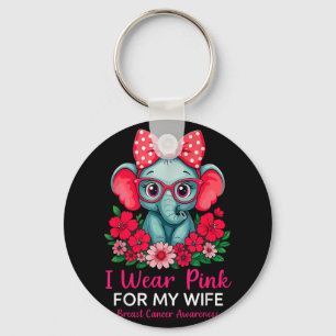 Porte-clés Je Porte Le Rose Pour Ma Femme Elephant Cancer Du 