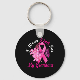 Porte-clés Je Porte Le Rose Pour Ma Grand-Mère Sensibilisatio