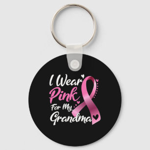 Porte-clés Je Porte Le Rose Pour Ma Grand-Mère Sensibilisatio