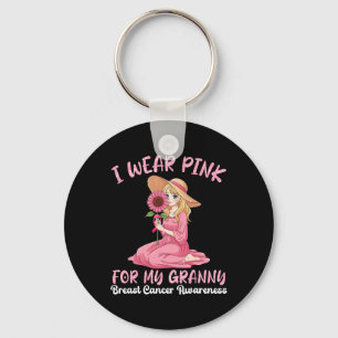 Porte-clés Je Porte Le Rose Pour Ma Granny Sensibilisation Au