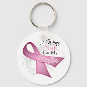 Porte-clés Je porte le rose pour mon cancer du sein de fille