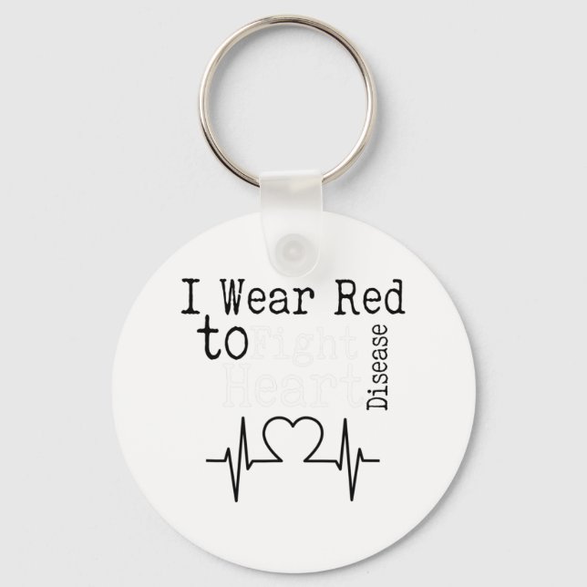 Porte-clés Je Porte Le Rouge Pour Lutter Contre Les Maladies  (Recto)