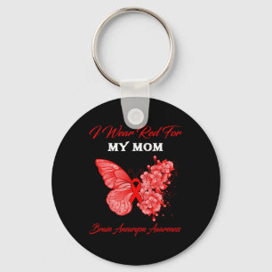 Porte-clés Je Porte Le Rouge Pour Ma Maman Cerveau Aneurysme 