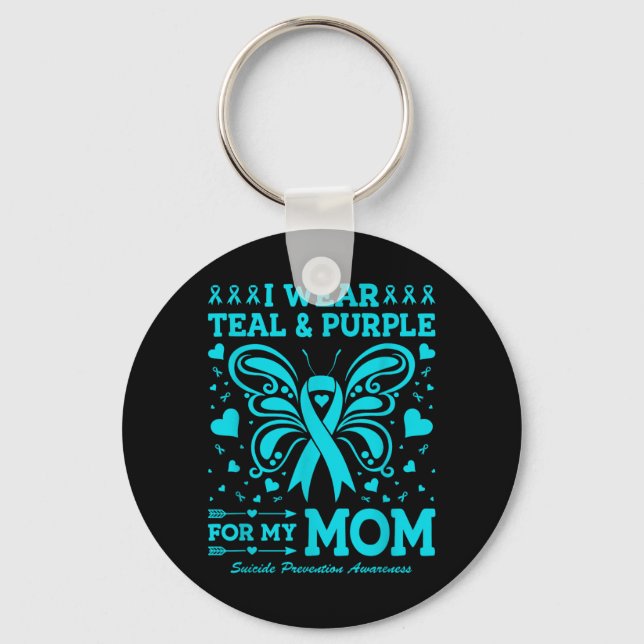 Porte-clés Je Porte Le Turquoise Violet Pour La Conception De (Recto)
