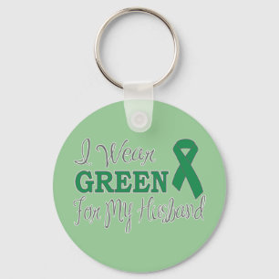 Porte-clés Je porte le vert pour mon mari (le ruban vert)