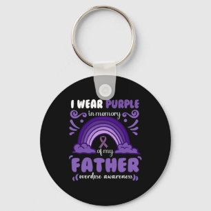 Porte-clés Je porte le violet à la mémoire de mon Père