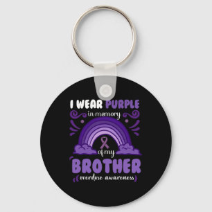 Porte-clés Je Porte Le Violet En Mémoire De Mon Frère