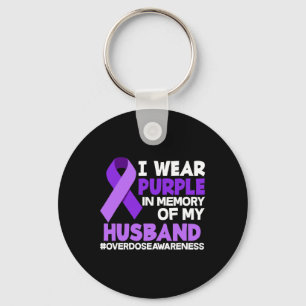 Porte-clés Je Porte Le Violet En Mémoire De Mon Mari Surdose
