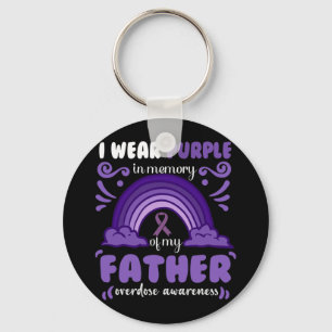 Porte-clés Je Porte Le Violet En Mémoire De Mon Père