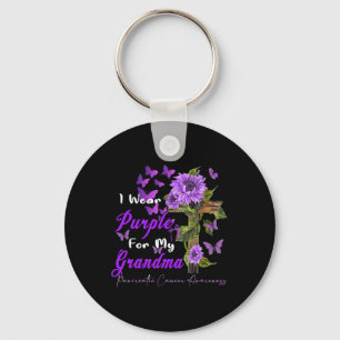 Porte-clés Je porte le violet pour ma grand-mère Cancer Pancr