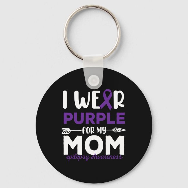 Porte-clés Je Porte Le Violet Pour Ma Mère Citations De Sensi (Recto)