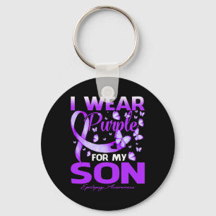 Porte-clés Je Porte Le Violet Pour Mon Fils Sensibilisation À