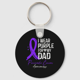 Porte-clés Je Porte Le Violet Pour Mon Père Chemise Cancer Pa