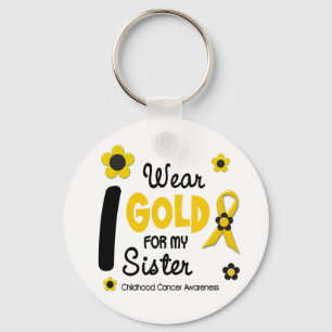 Porte-clés Je porte l'or pour ma VERSION de FLEUR de la soeur