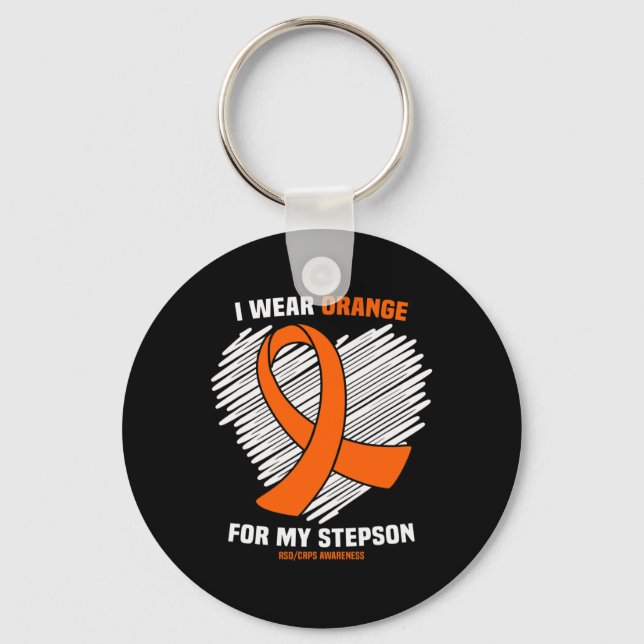 Porte-clés Je Porte L'Orange Pour Mon Stepson Rsdcrps Sensibi (Recto)
