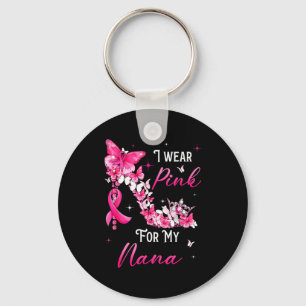 Porte-clés Je porte Nk pour mon ruban de cancer du sein Nana