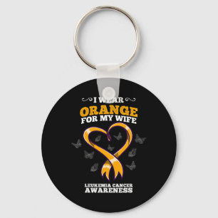 Porte-clés Je Porte Orange Femme Leucémie Cancer Sensibilisat
