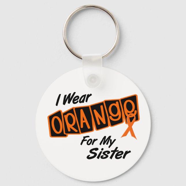 Porte-clés Je Porte Orange Pour Ma SOEUR 8 (Recto)
