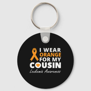 Porte-clés Je Porte Orange Pour Mon Cousin Ribbon Family Warr
