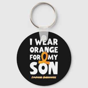 Porte-clés Je porte orange pour mon fils leucémie cancer du s