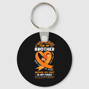 Porte-clés Je porte orange pour mon frère sclérose en plaques