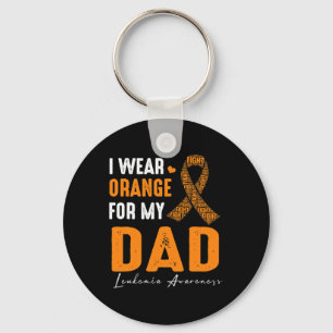 Porte-clés Je Porte Orange Pour Mon Père Leucémie Cancer Corr