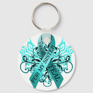 Porte-clés Je porte Teal pour mon Sister.png