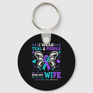 Porte-clés Je Porte Turquoise &amp ; Violet Pour Ma Femme