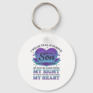 Porte-clés Je Porte Turquoise & Violet Pour Mon Fils Suic