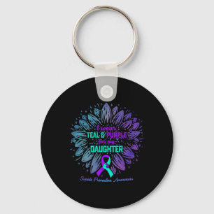 Porte-clés Je Porte Turquoise Et Violet Pour Ma Fille Suicide